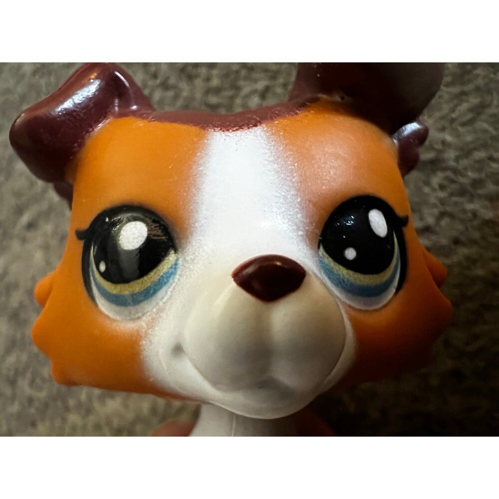 Authentic LPS G7 Collie #151 Brown & White Dog Littlest Pet Shop